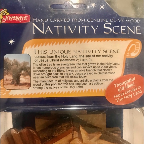 JoyBrite Vintage Hand Carved Nativity Scene Olive Wood Made in Israel New - Picture 4 of 8